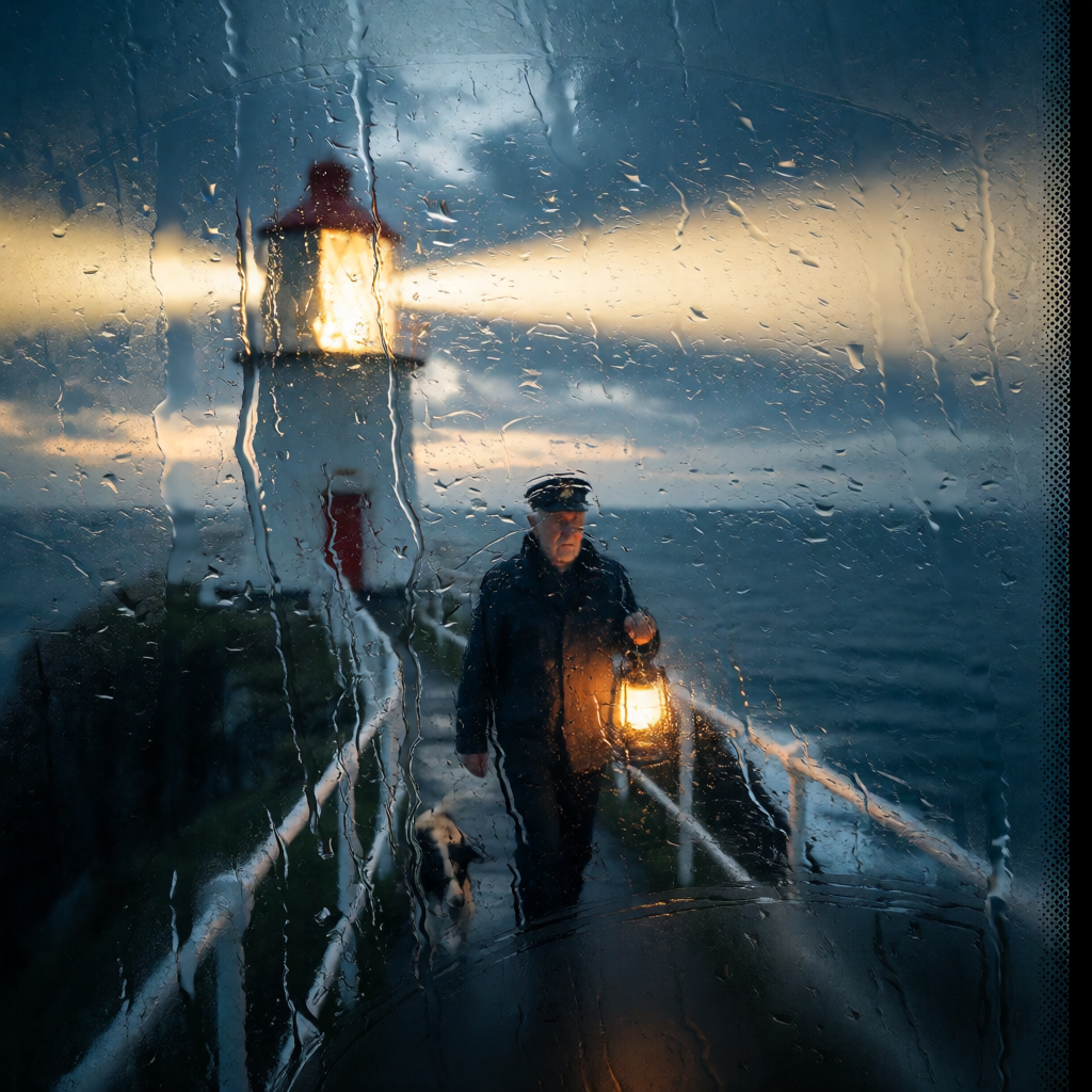 Krea 2 con LoRA rainywindow: la misma escena vista a través de un cristal con gotas de lluvia